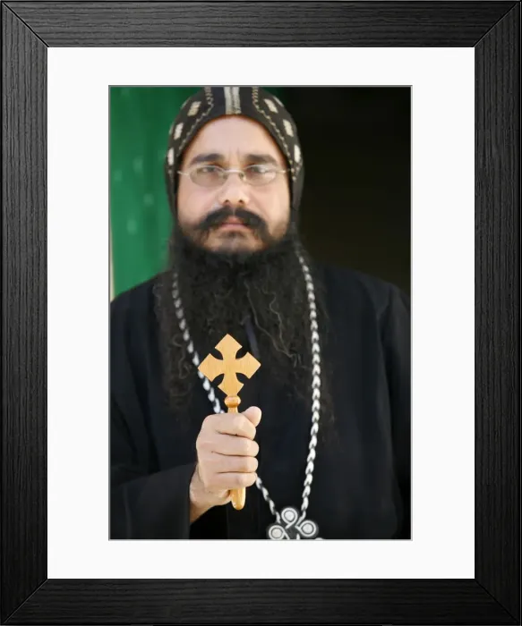 Framed Print : Egyptian Orthodox Coptic priest, Jerusalem, Israel, Middle East Framed Print : Egyptian Orthodox Coptic priest, Jerusalem, Israel, Middle East