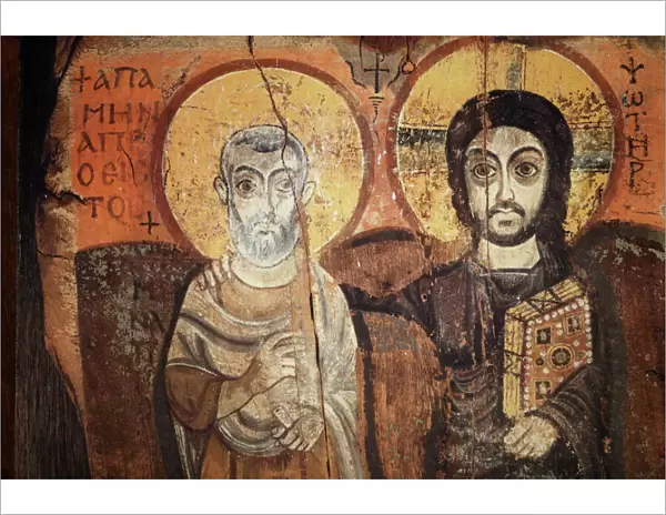 Jesus and Menas in a 6th century icon from Bawit in Middle Egypt
