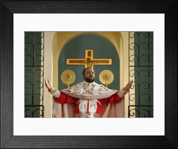 Framed Print : Melkite priest celebrating Mass, Nazareth, Galilee, Israel, Middle East Framed Print : Melkite priest celebrating Mass, Nazareth, Galilee, Israel, Middle East