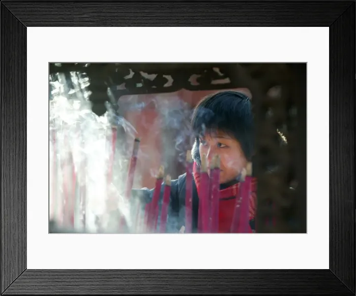 Framed Print : Buddhist prayer, Beijing, China, Asia Framed Print : Buddhist prayer, Beijing, China, Asia