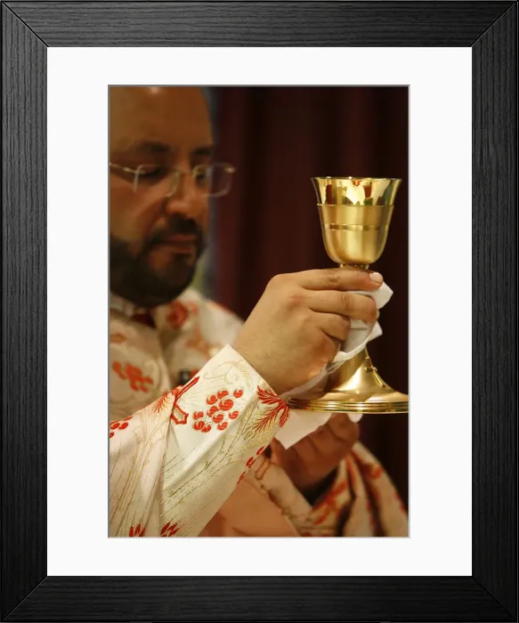 Framed Print : Melkite priest celebrating Mass, Nazareth, Galilee, Israel, Middle East Framed Print : Melkite priest celebrating Mass, Nazareth, Galilee, Israel, Middle East