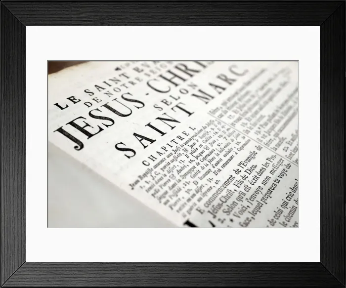 Framed Print : The Gospel of St. Mark, old Holy Bible, Strasbourg, France, Europe Framed Print : The Gospel of St. Mark, old Holy Bible, Strasbourg, France, Europe