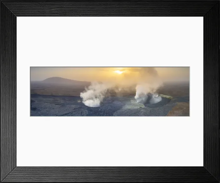 Framed Print : Panoramic of Erta Ale volcano at sunset, Danakil Depression, Afar Region, Ethiopia Framed Print : Panoramic of Erta Ale volcano at sunset, Danakil Depression, Afar Region, Ethiopia