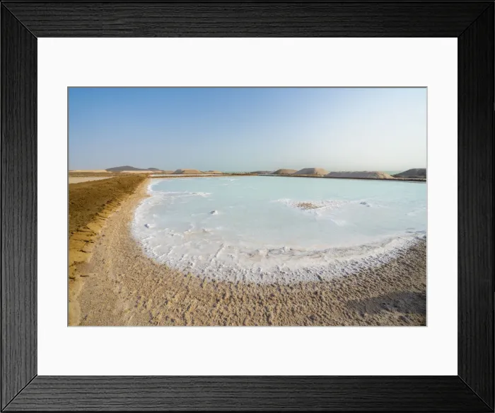 Framed Print : Salt deposit on water surface of Lake Afrera (Lake Afdera), Danakil Depression Framed Print : Salt deposit on water surface of Lake Afrera (Lake Afdera), Danakil Depression