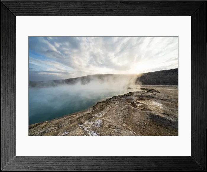 Framed Print : Hot water and steam spraying out of Ala Lobet (Alol Bet) geyser, Semera, Afar Region Framed Print : Hot water and steam spraying out of Ala Lobet (Alol Bet) geyser, Semera, Afar Region