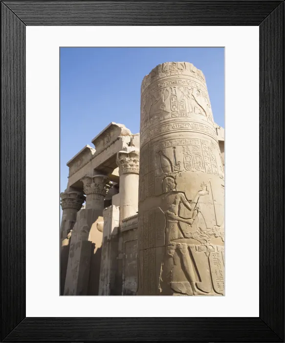 Framed Print : Column with Reliefs, Temple of Sobek and Haroeris, Kom Ombo, Egypt, North Africa, Africa Framed Print : Column with Reliefs, Temple of Sobek and Haroeris, Kom Ombo, Egypt, North Africa, Africa