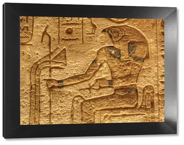 God Horus, Sunken Relief, Lateral Chamber, Ramses II Temple, UNESCO World Heritage Site