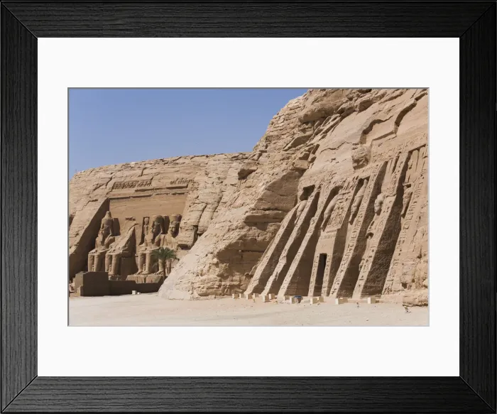 Framed Print : Temple of Hathor and Nefertari on right, Temple of Ramses II on the left Framed Print : Temple of Hathor and Nefertari on right, Temple of Ramses II on the left