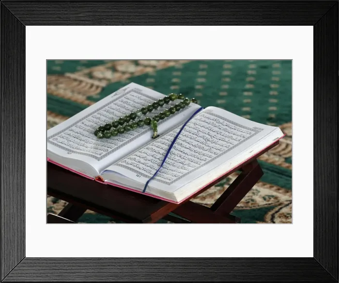 Framed Print : Open Quran and Muslim prayer beads on wood stand, Masjid Ar-Rohmah Mosque, Chau Doc Framed Print : Open Quran and Muslim prayer beads on wood stand, Masjid Ar-Rohmah Mosque, Chau Doc