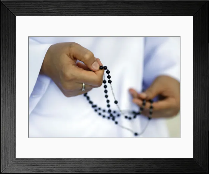 Framed Print : Close-up of hands of Dominican nun praying the rosary beads, Vietnam, Indochina Framed Print : Close-up of hands of Dominican nun praying the rosary beads, Vietnam, Indochina