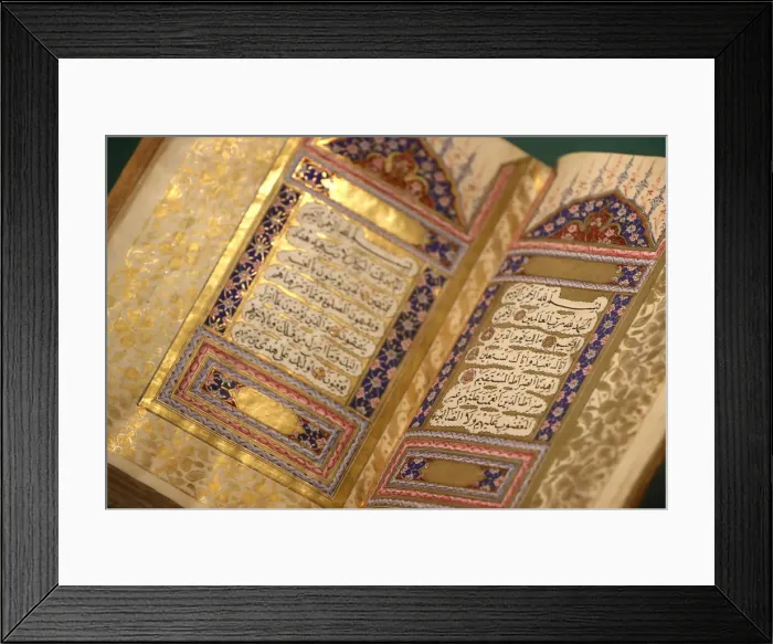 Framed Print : Quran, copied by Mustafa Hilmi Efendi, Ottoman Turkey 1840 AD, Islamic Arts Museum