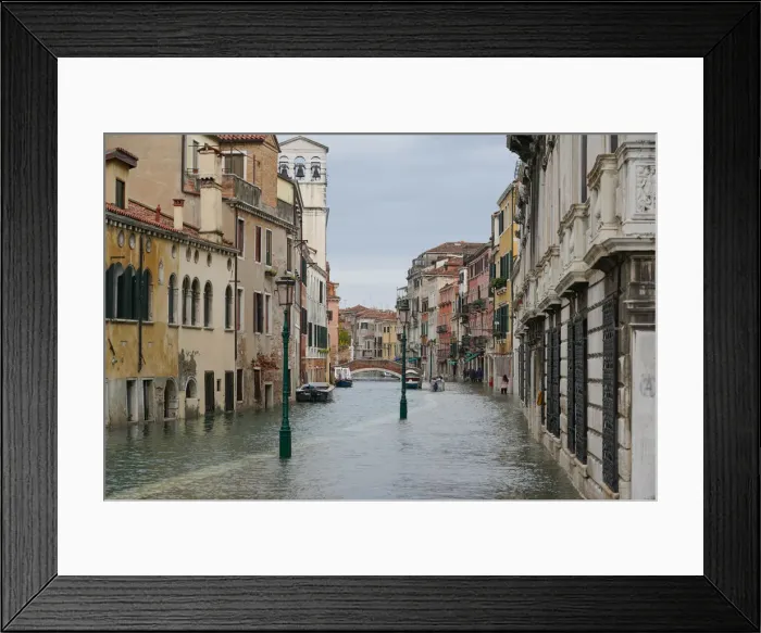 Framed Print : High tide in Venice in November 2019, Fondamenta della Misericordia, Venice Framed Print : High tide in Venice in November 2019, Fondamenta della Misericordia, Venice