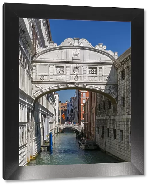 View of Bridge of Sighs from Riva Degli Schiavoni, Venice, UNESCO World Heritage Site