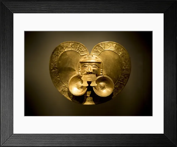 Framed Print : Ancient Gold Mask in The Gold Museum, Bogota, Cundinamarca, Colombia, South America Framed Print : Ancient Gold Mask in The Gold Museum, Bogota, Cundinamarca, Colombia, South America