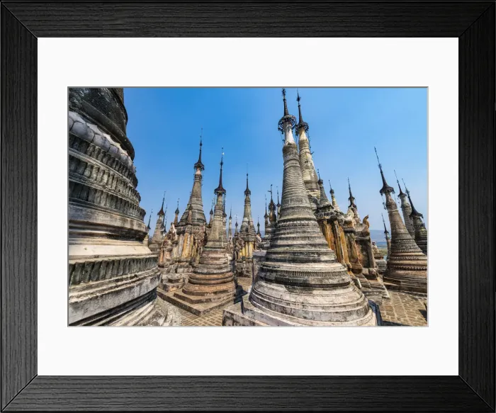 Framed Print : Many spires like pagodas, Tharkong Pagoda, southern Inle Lake, Shan state Framed Print : Many spires like pagodas, Tharkong Pagoda, southern Inle Lake, Shan state