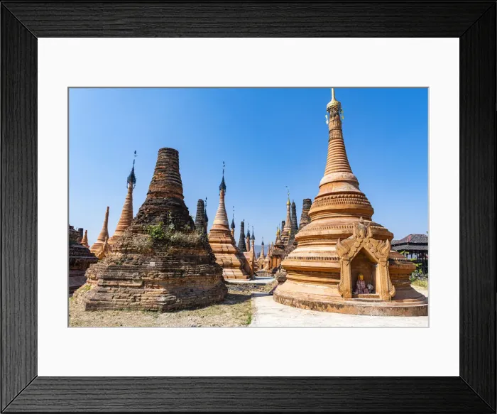 Framed Print : Taw Mwe Khaung Pagoda, Samkar, Inle Lake, Shan state, Myanmar (Burma), Asia Framed Print : Taw Mwe Khaung Pagoda, Samkar, Inle Lake, Shan state, Myanmar (Burma), Asia