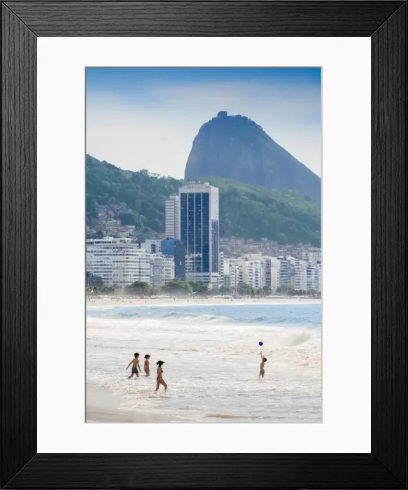 Framed Print : Locals playing ball in the surf, Copacabana Beach, Rio de Janeiro, Brazil, South America Framed Print : Locals playing ball in the surf, Copacabana Beach, Rio de Janeiro, Brazil, South America