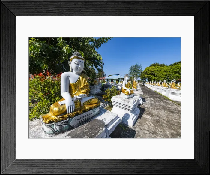 Framed Print : Buddhas lining up, Aung Zay Yan Aung Pagoda, Myitkyina, Kachin state, Myanmar (Burma) Framed Print : Buddhas lining up, Aung Zay Yan Aung Pagoda, Myitkyina, Kachin state, Myanmar (Burma)