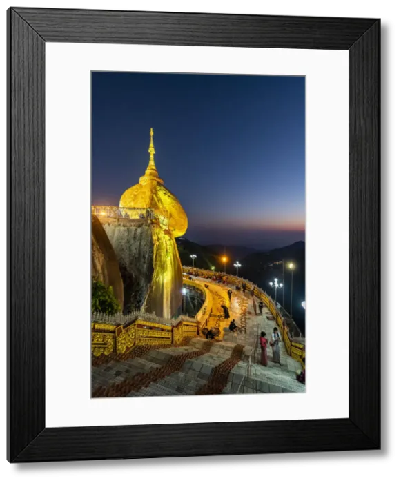 Framed Print : Kyaiktiyo Pagoda (Golden Rock) after sunset, Mon state, Myanmar (Burma), Asia Framed Print : Kyaiktiyo Pagoda (Golden Rock) after sunset, Mon state, Myanmar (Burma), Asia