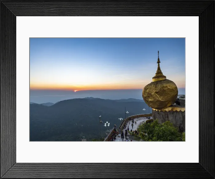 Framed Print : Kyaiktiyo Pagoda (Golden Rock) at sunset, Mon state, Myanmar (Burma), Asia Framed Print : Kyaiktiyo Pagoda (Golden Rock) at sunset, Mon state, Myanmar (Burma), Asia