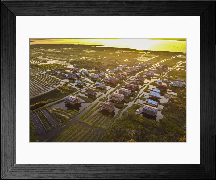 Framed Print : Aerial by drone of a village on stilts, Inle Lake, Shan state, Myanmar (Burma), Asia Framed Print : Aerial by drone of a village on stilts, Inle Lake, Shan state, Myanmar (Burma), Asia