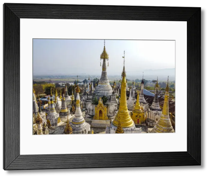 Framed Print : View by drone of pagodas, Inle Lake, Shan state, Myanmar (Burma), Asia Framed Print : View by drone of pagodas, Inle Lake, Shan state, Myanmar (Burma), Asia