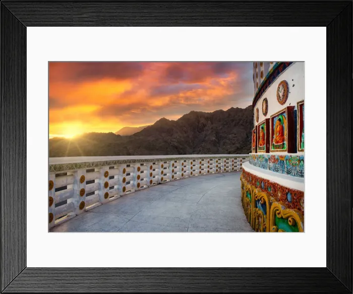 Framed Print : Shanti Stupa, a famous Buddhist Stupa located in the heart of Leh city in Ladakh region Framed Print : Shanti Stupa, a famous Buddhist Stupa located in the heart of Leh city in Ladakh region