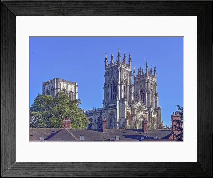 Framed Print : York Minster seen from the city walls at Bootham Bar, York, Yorkshire, England Framed Print : York Minster seen from the city walls at Bootham Bar, York, Yorkshire, England