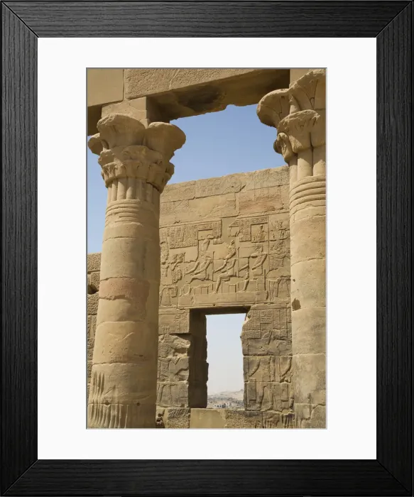 Framed Print : Columns, Vestibule of Nectanebo, Temple of Isis, UNESCO World Heritage Site
