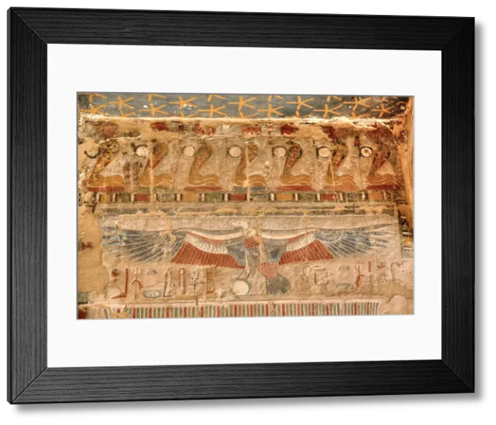 Framed Print : Reliefs, Chapel of Anubis, Hatshepsut Mortuary Temple (Deir el-Bahri) Framed Print : Reliefs, Chapel of Anubis, Hatshepsut Mortuary Temple (Deir el-Bahri)