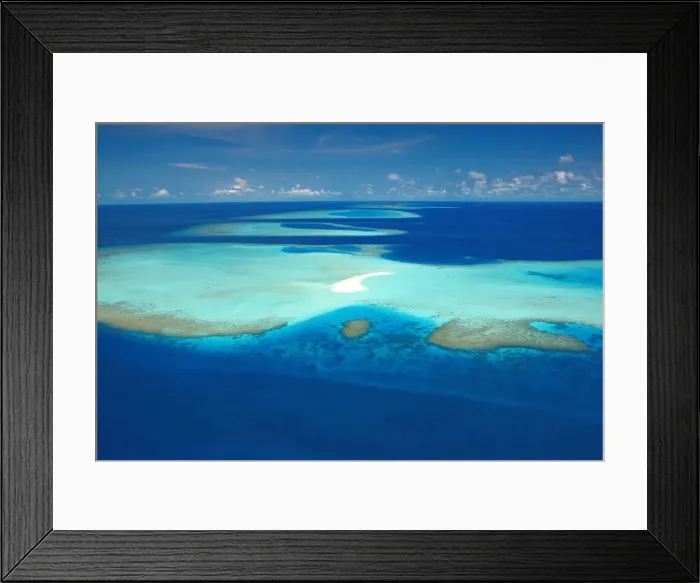 Framed Print : Aerial view of atolls and coral reefs, Maldives, Indian Ocean, Asia Framed Print : Aerial view of atolls and coral reefs, Maldives, Indian Ocean, Asia