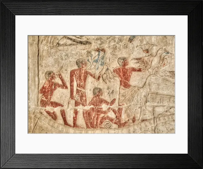 Framed Print : Reliefs, Mastaba of Ankh-Ma-Hor, Necropolis of Saqqara, UNESCO World Heritage Site