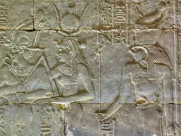 Bas Reliefs, Sanctuary of Horus, Temple of Horus, Edfu, Egypt, North Africa, Africa