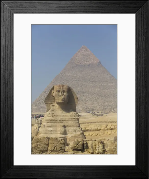 Framed Print : The Great Sphinx of Giza, Khafre Pyramid in the background, Great Pyramids of Giza Framed Print : The Great Sphinx of Giza, Khafre Pyramid in the background, Great Pyramids of Giza