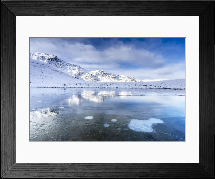 Framed Print : Ice bubbles on the icy surface of an alpine lake, Stelvio Pass, Valtellina, Lombardy Framed Print : Ice bubbles on the icy surface of an alpine lake, Stelvio Pass, Valtellina, Lombardy