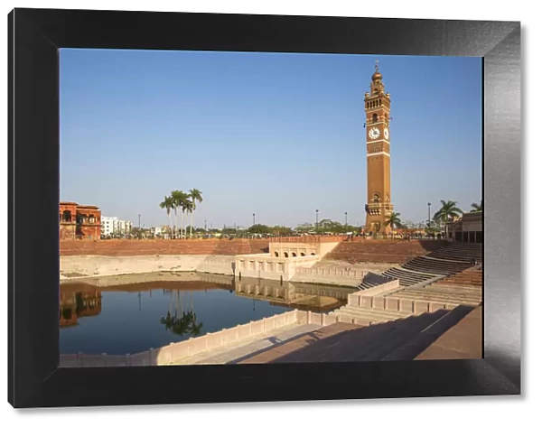 Hussainabad pond and Clock Tower, Lucknow, Uttar Pradesh, India, Asia