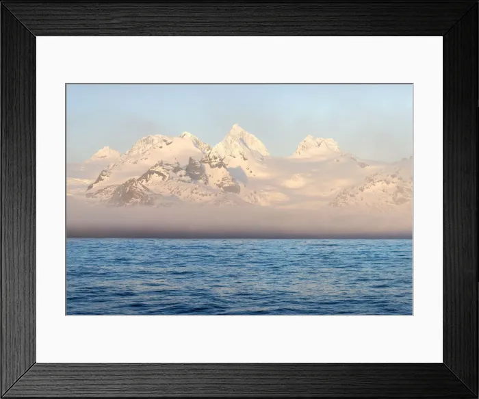 Framed Print : Snow covered mountains on South Georgia West coast, South Georgia Framed Print : Snow covered mountains on South Georgia West coast, South Georgia