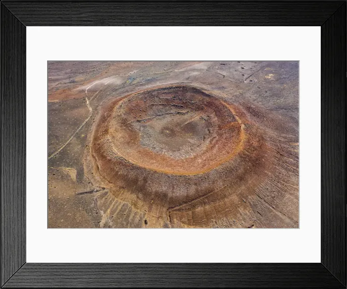 Framed Print : Aerial view, Volcano in Parque Natural de los Volcanes, Timanfaya, Lanzarote Framed Print : Aerial view, Volcano in Parque Natural de los Volcanes, Timanfaya, Lanzarote
