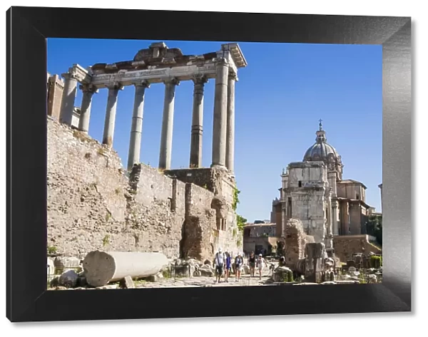 Temple of Saturn, Roman Forum, UNESCO World Heritage Site, Rome, Lazio, Italy, Europepe