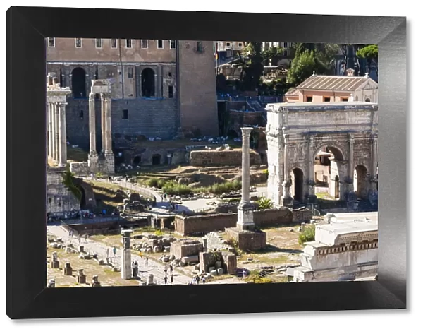 Column of Phocas, Arch of Septimius Severus, Roman Forum, seen from Palatine Hill