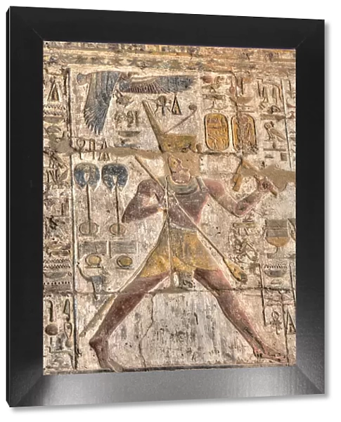 Pharaoh, Bas Reliefs, Sanctuary, Luxor Temple, UNESCO World Heritage Site, Luxor, Thebes