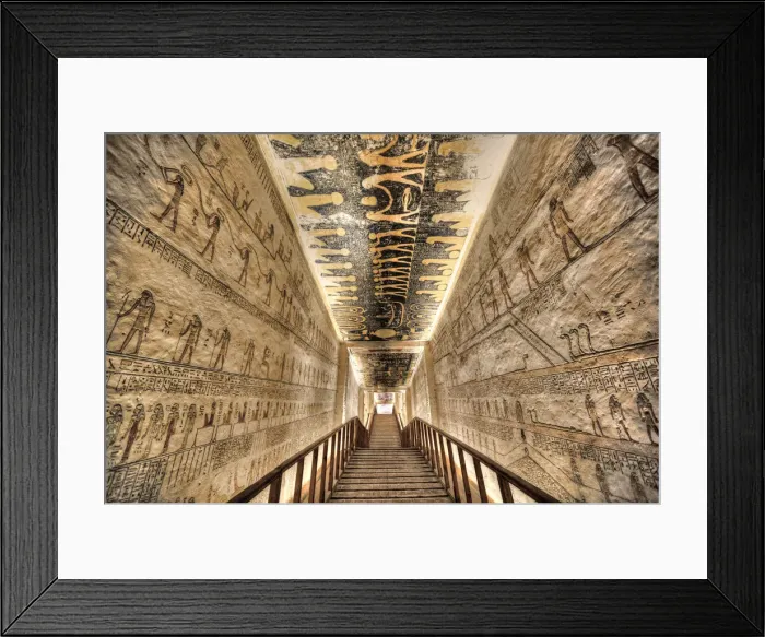 Framed Print : Hallway to Burial Chamber, Tomb of Ramses V and VI, KV9, Valley of the Kings