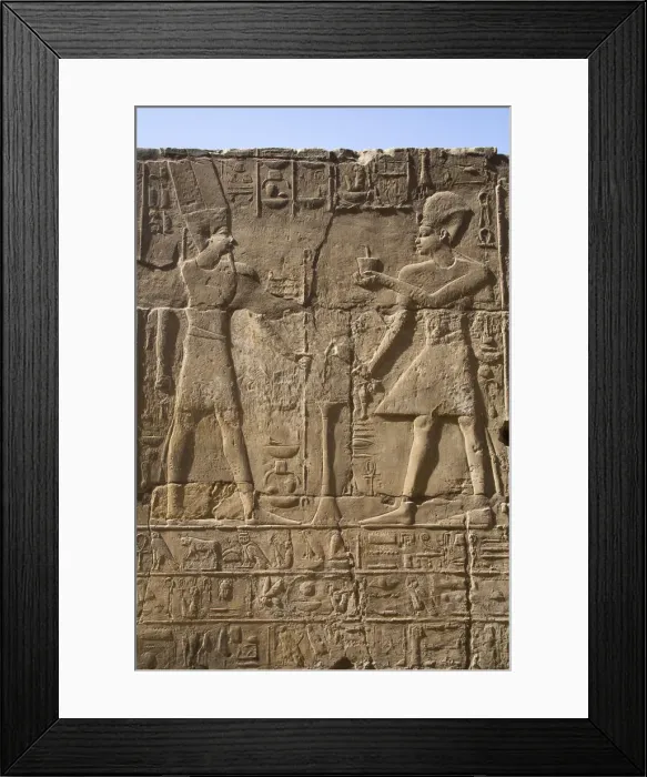 Framed Print : Pharaoh on right, God Amun on the left, Bas Relief, Luxor Temple Framed Print : Pharaoh on right, God Amun on the left, Bas Relief, Luxor Temple
