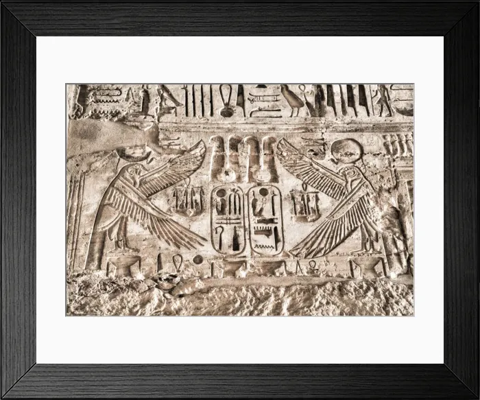Framed Print : Relief of Vultures, Temple of Ramses III, Karnak Temple Complex Framed Print : Relief of Vultures, Temple of Ramses III, Karnak Temple Complex