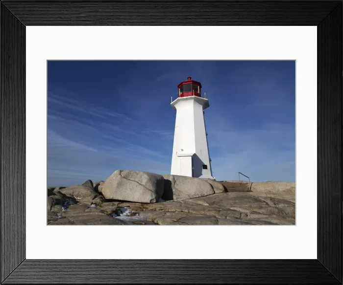 Framed Print : Peggys Point Lighthouse on a winter day at Peggys Cove Framed Print : Peggys Point Lighthouse on a winter day at Peggys Cove