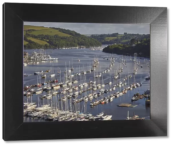A magnificent view along the estuary of the River Dart, looking inland from the village