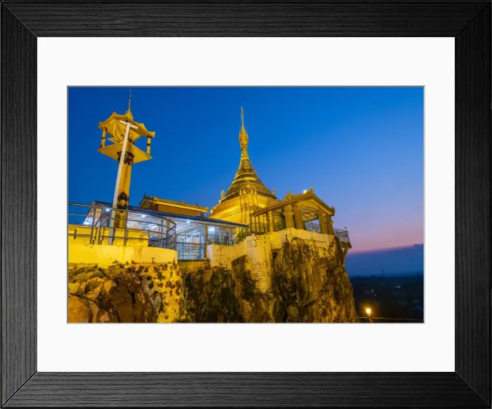 Framed Print : Taung Kew Paya built on rocks, after sunset, Loikaw, Kayah state, Myanmar (Burma), Asia Framed Print : Taung Kew Paya built on rocks, after sunset, Loikaw, Kayah state, Myanmar (Burma), Asia