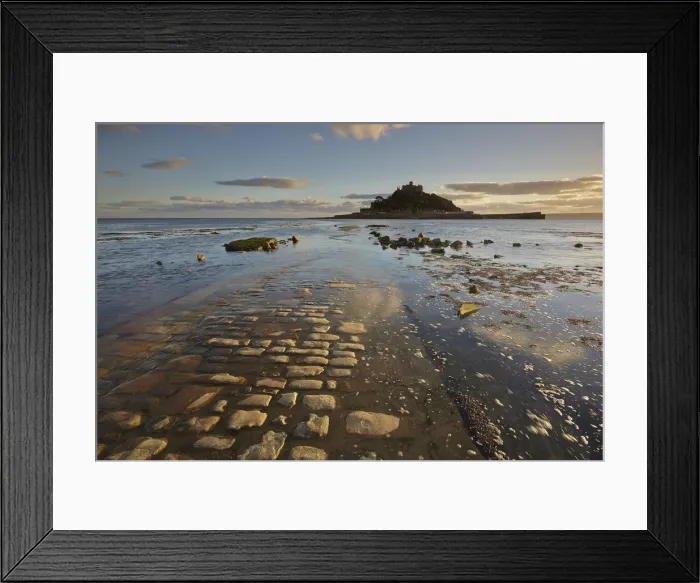 Framed Print : An evening view of St. Michaels Mount, one of Cornwalls most iconic landmarks Framed Print : An evening view of St. Michaels Mount, one of Cornwalls most iconic landmarks