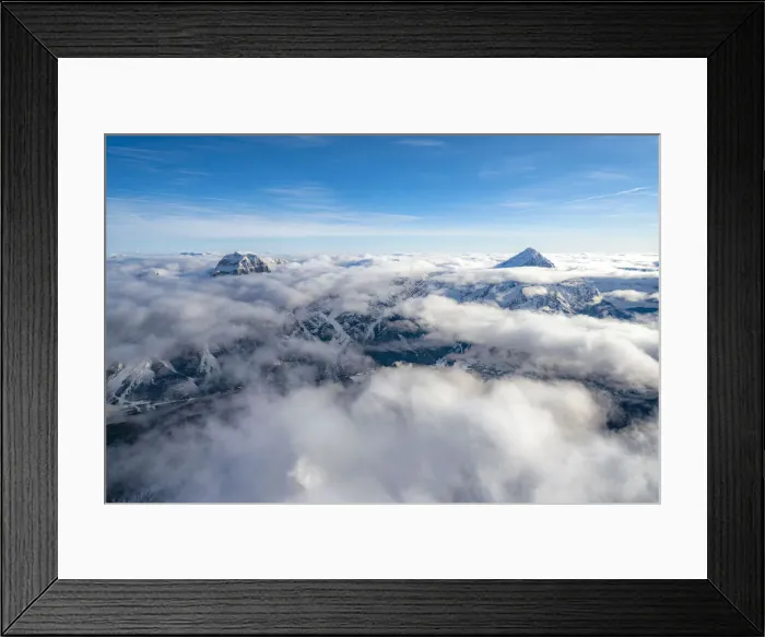 Framed Print : Sorapis group and Antelao emerging from clouds, aerial view, Dolomites, Belluno province Framed Print : Sorapis group and Antelao emerging from clouds, aerial view, Dolomites, Belluno province
