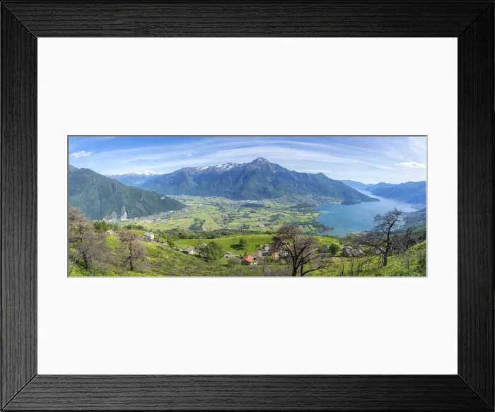 Framed Print : Panoramic of Lake Como and Alto Lario from the rural village of Bugiallo, Como province Framed Print : Panoramic of Lake Como and Alto Lario from the rural village of Bugiallo, Como province